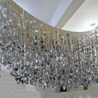 DT002 Décoration de fond photographique pour événements et fêtes, Meilleure vente, Effet cascade de paillettes suspendues réfléchissantes argent, rouge, noir, jaune
