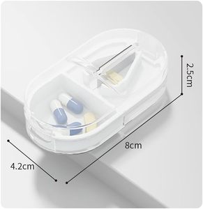 Logo personalizzato vendita calda portatile Tablet fabbrica diretta tagliapillole da viaggio Mini tagliapillole con taglierina per pillole - Product Image 3