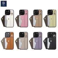 Casing Ponsel Fashion dengan Tempat Kartu Kredit, Tali Pergelangan Tangan, Kantong Kartu, Bahan Kulit PU untuk iPhone 17 16 15 14 Pro Max