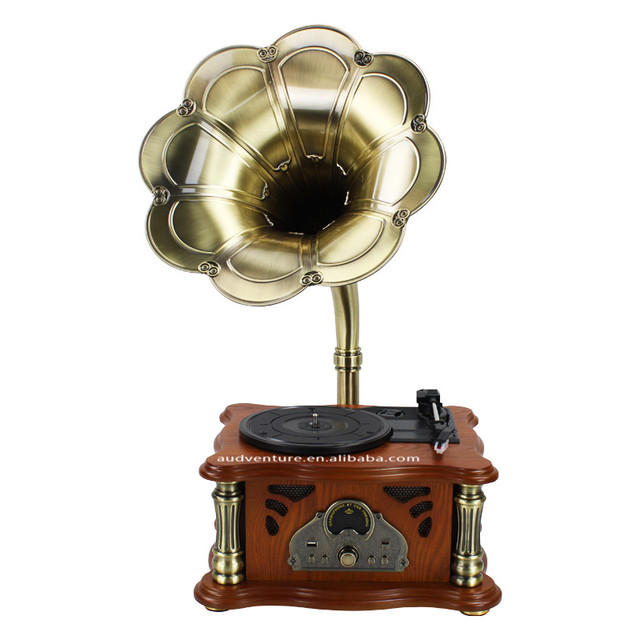 Factory Made Retro Phonograph Vinyl Record Recording Machine Solid Wood Record Player Living Room