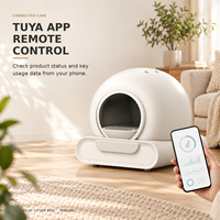 Bac à litière pour chat automatique et autonettoyant intelligent 65L, contrôle à distance via l'application Tuya, faible entrée, capteur de poids pour chats de 1 à 8 kg, Pawglobe