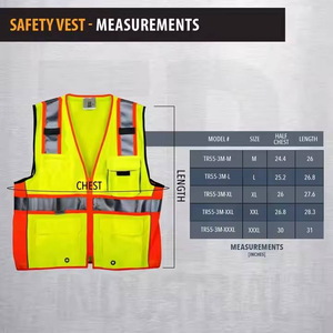 Gilet de sécurité compact en polyester et Oxford Veste de travail adaptée aux poches Vêtements de sécurité réfléchissants avec fonction de taille supérieure - Product Image 2