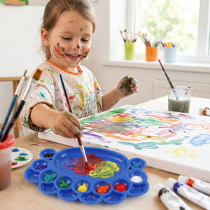 <span class=keywords><strong>Palette</strong></span> de peinture en plastique personnalisable pour projets de peinture DIY, vente en gros d'usine, <span class=keywords><strong>palette</strong></span> de peinture pour enfants, fournitures de peinture - Product Image 5