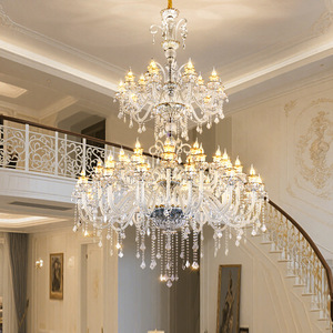 Modern European Style Crystal Chandelier Multi Head Led <b>Light</b> For Duplex Lobby Hall Home <b>Lighting</b> - Product Image 1