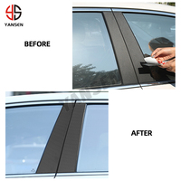 Karbon Fiber araba dış pencere sütun B Pillar Sticker Honda Civic 2016 için 2006-2011 8th 10th aksesuarları