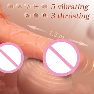 ดิ๊กโด้สั่นแบบซิลิโคน 3in1 ขนาด XXL แบบแฮนด์ฟรี ยืดหดได้ เหมือนจริง พร้อมรีโมทคอนโทรล สำหรับผู้หญิง - Product Image 4