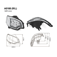 Phare combiné LED R/L pour modèles Ku/bota TC832-300322 TC832-30012 phare Led à faisceau haut/bas