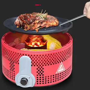 Mini churrasco portátil para área externa, carvão para churrasco com portátil multicolorido, grelha coreana para áreas externas e internas