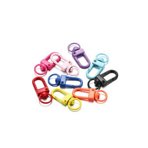 Lot de 10 fermoirs mousquetons métalliques colorés pour accessoires de sacs et bijoux DIY, connecteurs de porte-clés à ressort tendance - Product Image 1