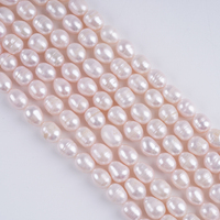 Perles d'eau douce en vrac de 18 cm, 8-9 mm, teintes en rose, forme de riz, pour la fabrication de bijoux
