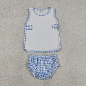 Sibling Baby Boys Girls Bows Checkered Tunic Bummies <b>Clothes</b> Sets - Product Image 6