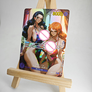 Tarjetas coleccionables de una pieza, hechas a mano, Nami Hancock, Robin, <span class=keywords><strong>Vivi</strong></span>, Yamato, 9 piezas/juego, textura láser con efecto arcoíris refractivo - Product Image 3