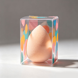 <b>Empty</b> Clear PVC PET Plastic <b>Box</b> for Beauty Blender Sponge Custom Makeup Sponge Plastic <b>Box</b> Packaging - Product Image 3