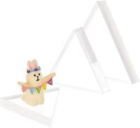 Bloc d'affichage en acrylique triangle en forme de coeur, support de bijoux cube acrylique solide poli clair, base de présentation d'anneau