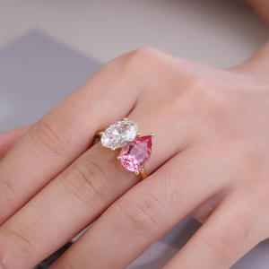 Anello di fidanzamento con diamante coltivato a forma di uovo da donna gioielli commemorativi per anniversario di matrimonio 10K/14K/18K/TP950 - Product Image 6