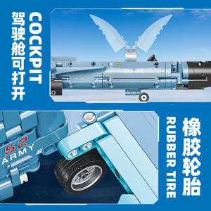 JIESTAR 58122 707 ชิ้น ชุดเครื่องบินแบบดึงกลับ Su-35 <span class=keywords><strong>เครื่องบิน</strong></span><span class=keywords><strong>รบ</strong></span> บล็อกตัวต่อแบบเทคนิค ของเล่นเสริมพัฒนาการ ของขวัญเทศกาล - Product Image 5