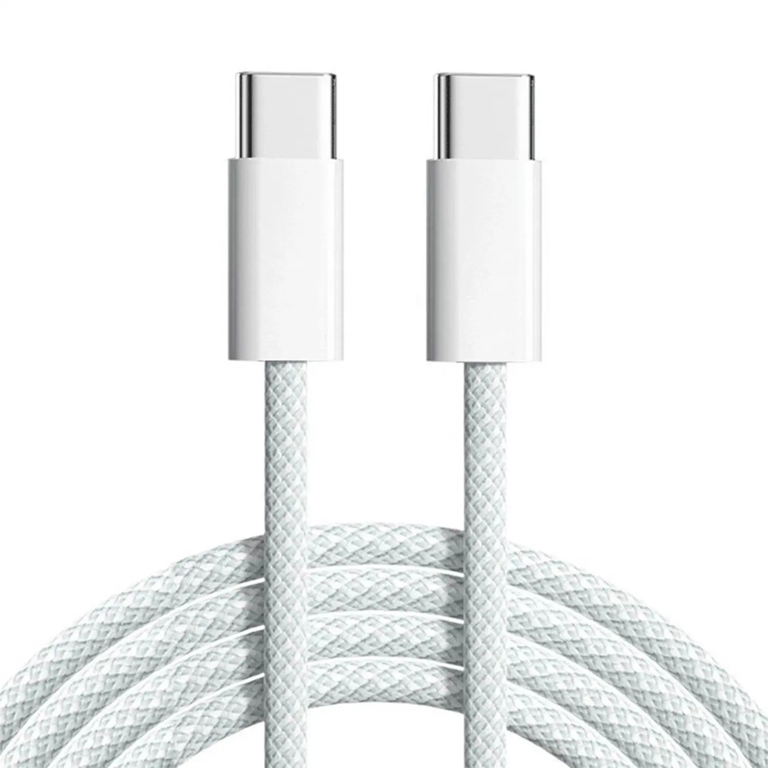 60W type c fast charging mobile phone Weave flex braided data usb cable for iphone 15