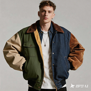 Men's Vintage <b>Patchwork</b> Bomber <b>Jacket</b> | Corduroy & Denim Mix | Winter Warm Collared Coat | AliExpress Hot Sale - Product Image 1
