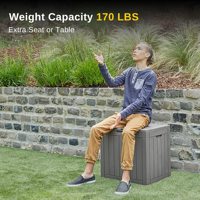 Boîte de rangement intérieure et extérieure de 31 gallons pour jouets de Patio outils de jardinage équipement de sport étanche et résistant aux UV