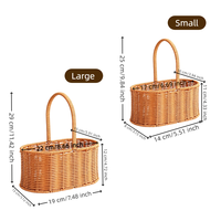 Ensemble de paniers ovales en PP imitation rotin tressé à la main avec poignée, panier de rangement pour bonbons, fleurs, cadeaux, décoration de la maison pour les fêtes