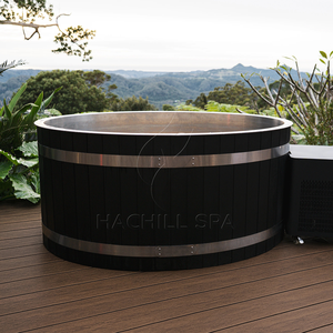 Hachillspa Luxe Outdoor Roestvrijstalen Ijsbad Zwarte Houten Rok | Voor Atleten <span class=keywords><strong>Spa</strong></span> Herstel Koude Duikemmer - Product Image 6