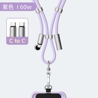 Cordon de téléphone réglable en longueur OEM avec câble USB 2-en-1, fonction PD60W, câble de charge Type-C vers Type-C pour téléphone portable