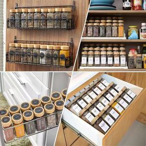 Ensemble de pots à épices écologiques en verre carrés de 120 ml avec couvercle en bambou pour le rangement des <span class=keywords><strong>condiments</strong></span> dans la cuisine - Product Image 2