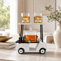 Vente en gros usine : Ensemble de bouteilles à liqueur en verre borosilicate de haute qualité en forme de voiturette de golf, avec carafe à whisky en verre, pour hôtels, restaurants et bars domestiques