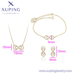 Комплект украшений X000821425 Xuping, ожерелье, серьги, браслет, Женская Девушка, сладкий, со льдом, бант, комплект украшений - Product Image 2