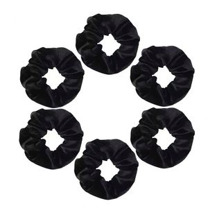 Chouchous en velours noir extra larges de 6 pouces, style euro-américain, élastiques à cheveux épais de qualité supérieure pour femmes - Product Image 2