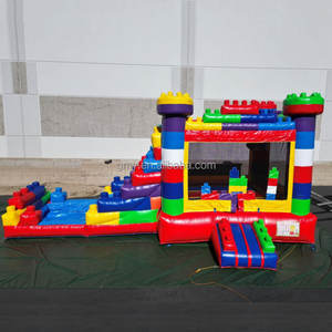 GMY Inflatables, location commerciale, château gonflable coloré <span class=keywords><strong>Lego</strong></span> avec toboggan aquatique combiné, aire de jeux Nex pour enfants - Product Image 3