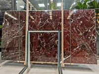 Dalle de marbre naturel Rosso Levanto poli, marbre rouge bordeaux pour mur d'accentuation et plan de travail de villa