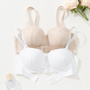<span class=keywords><strong>Reggiseno</strong></span> push-up con design in pizzo, coppe 3/4, traspirante, tinta unita, con spalline regolabili, supporto con ferretto per tutti i giorni, confortevole da indossare per le donne - Product Image 6