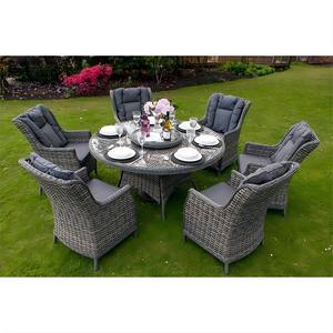 Moderno all'aperto 6 persone giardino rotondo Set da pranzo in Rattan balcone mobili in Rattan <span class=keywords><strong>Lazy</strong></span> <span class=keywords><strong>Susan</strong></span> - Product Image 1