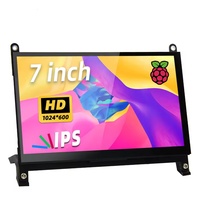7 pouces 1024*600 IPS écran LCD moniteur écran LCD avec support acrylique pour BB noir, Windows 10 8 7,Raspberry Pi