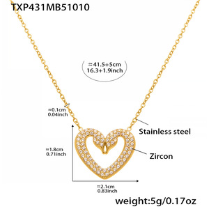 قلادات بدلاية لامعة أنيقة طويلة بجعة مزدوجة ، أقراط سوار بدلاية على شكل قلب جذاب ، مجموعة مجوهرات للفتيات والنساء - Product Image 6