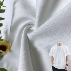 Poids lourd 100% coton Jersey tissu 230gsm simple Jersey tricot T-Shirt filles garçons fil peigné Fusible Lingerie solide robe