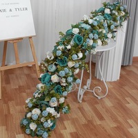 Fleur Artificielle Rose Rangée Décoration de Mariage 2M Fleur Artificielle Jardinière en Mousse Fleur Artificielle