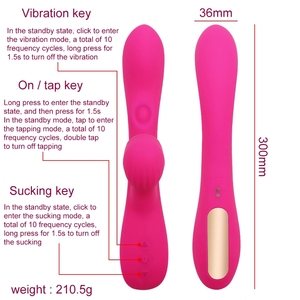 Consolador de succión para el clítoris, juguete sexual 3 <span class=keywords><strong>en</strong></span> 1 de <span class=keywords><strong>10</strong></span> frecuencias con vibración para el <span class=keywords><strong>punto</strong></span> G y el conejo - Product Image 2