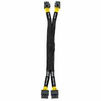 Kabel Daya CPU EPS Dual 8 Pin dengan Selubung Paracord PDB ke MB PWR Berlabel untuk PSU Modular, Rig Mining, PC Kustom, Server OEM