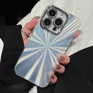 INS Mignon Glitter Aurora Laser Téléphone étui pour <span class=keywords><strong>iphone</strong></span> 16 14 13 15 Pro Max Creative Antichoc Doux Retour Pare-chocs Couverture Shell Plus - Product Image 1