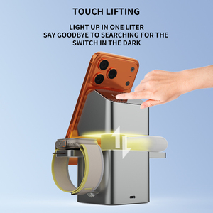 Nuovo Arrivo: Caricatore Wireless Pieghevole 3-in-1, <span class=keywords><strong>Ricarica</strong></span> Rapida 15W, Multifunzionale Magnetico con Luce Notturna e Sollevamento Touch V25 - Product Image 5