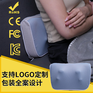 Neutral Waist Massager Grey Rectangular Trapezoid Plug-In Hot Compress Massage Neck Back Support Cushion - Product Image 3