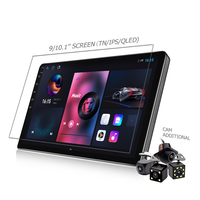 KZS TS18 شاشة لمس OLED مقاس 9/10 بوصة بنظام أندرويد للسيارة، مشغل وسائط متعددة مع نظام ملاحة وتحديد المواقع العالمي وراديو صوتي ومعالج إشارات رقمي وإضاءة RGB
