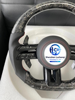 Volant en carbone véritable haute brillance avec boutons de commande, compatible avec Benz C E G CLA CLS AMG, Plug & Play, remplacement d'usine