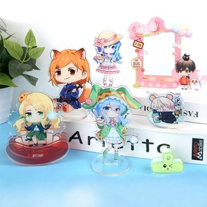 Porte-clés en plastique holographique de dessin animé, vente en gros, porte-clés en acrylique personnalisé, porte-clés en acrylique brillant époxy, logo personnalisé - Product Image 3