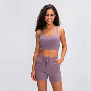 Meilleur vendeur vêtements de sport pour femmes imprimé <span class=keywords><strong>léopard</strong></span> rembourré <span class=keywords><strong>soutien</strong></span>-<span class=keywords><strong>gorge</strong></span> de sport dos croisé Yoga haut court doublure en Spandex Fitness haut court ensemble - Product Image 3