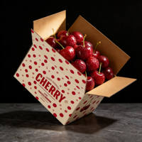 Boîte en carton ondulé auto-élevable de qualité supérieure - Emballage écologique pour cerises et fruits frais