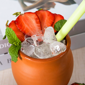 Taza Cantarito de 400 ml, Taza de Barro Hecha a Mano para Cócteles, Cerámica Rústica Roja, Tazas Cantaritos de Barro Personalizadas - Product Image 2