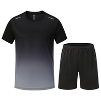 Vêtements de sport vintage d'été, vêtements de gym, imprimé léopard, chemises à manches courtes à séchage rapide, ensemble 100% polyester pour hommes